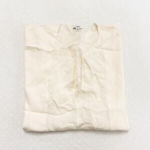 Vince Cream Delicate Embroidered Top See Through Weave Size M